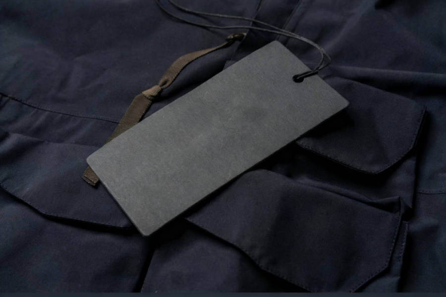 Blank Black Rectangular Clothing Tag