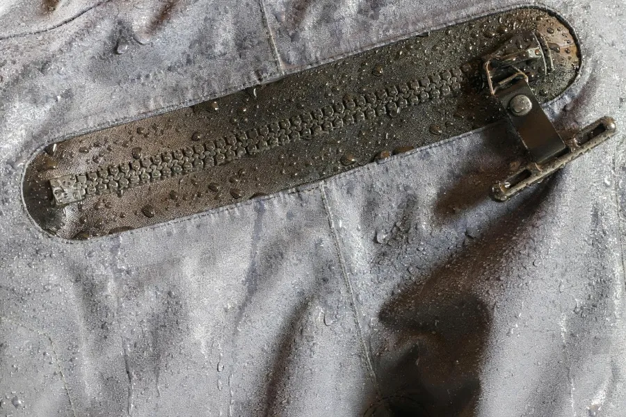 High quality sportswear fabric zipper close-up