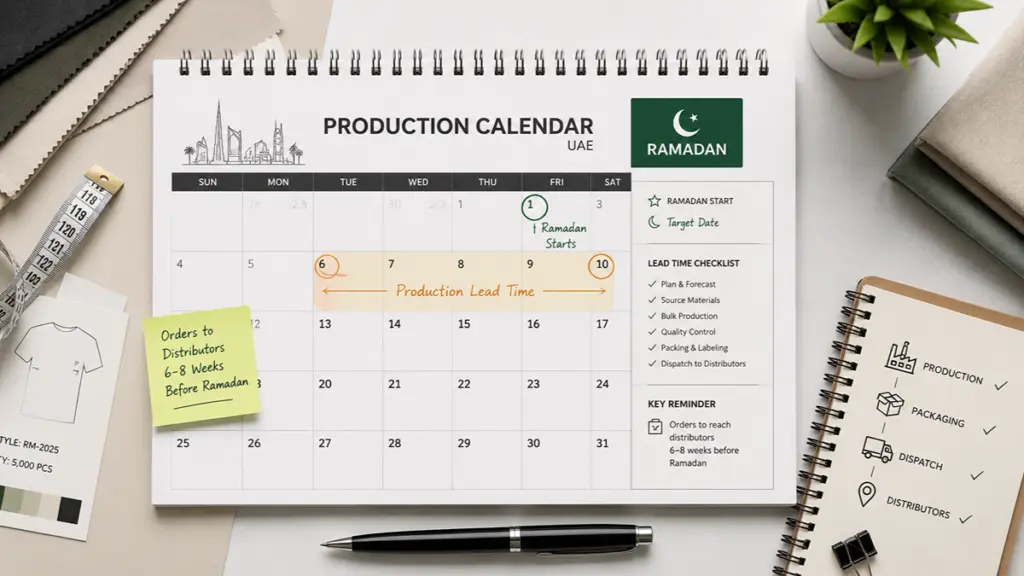 production schedule for your modest activewear brand
