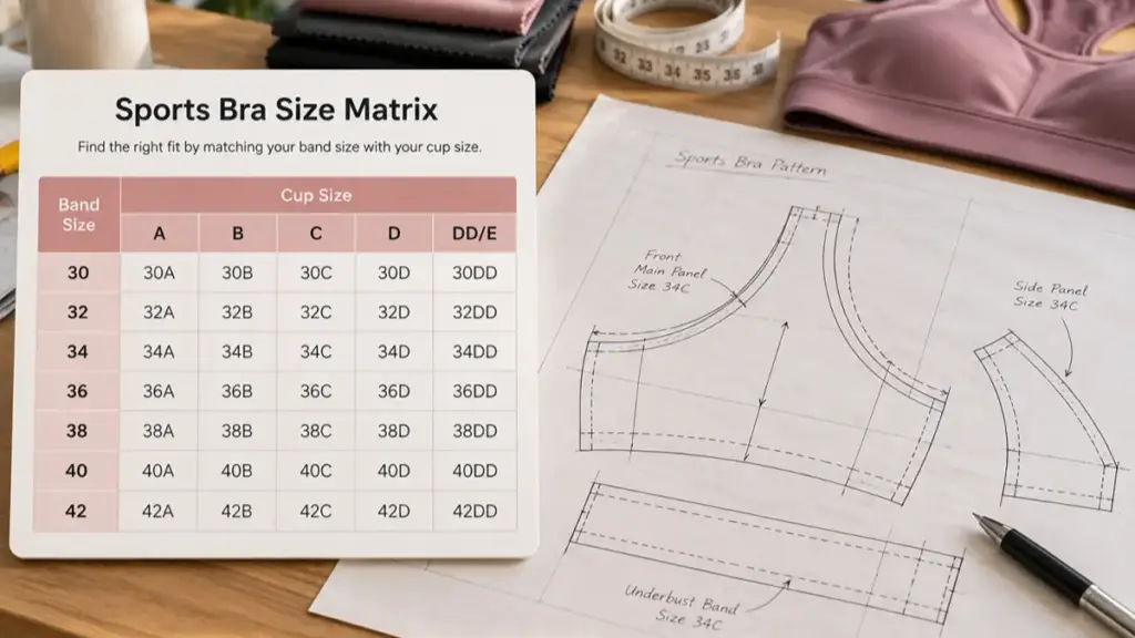 Sports Bra Size Chart